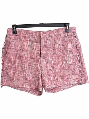 Banana Republic Pink Tweed Fringe-Trim Shorts EC. Size 8